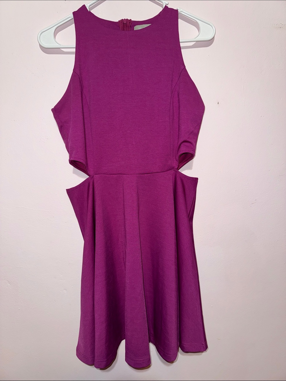 Sleek Cutout Mini Dress in Fuchsia Magenta